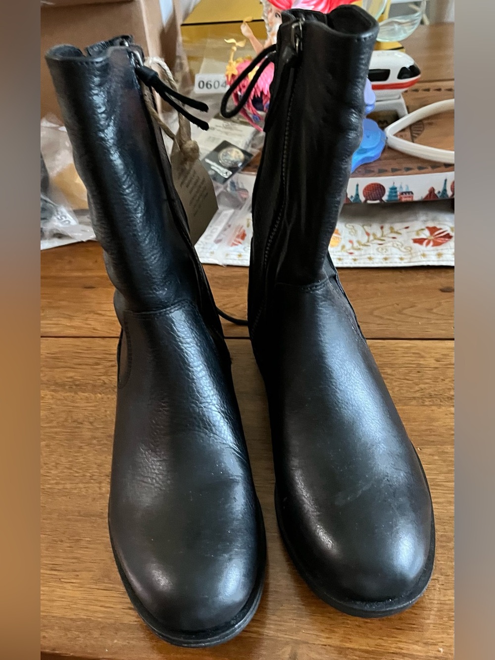 AQUA Sofft Black Women's Leather Boots - Water-Proof Leather